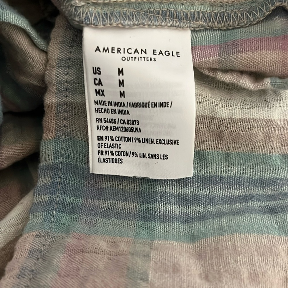 NWOT AE Pastel Plaid Swing Smock Crop Cami Sz M - Picture 7 of 8